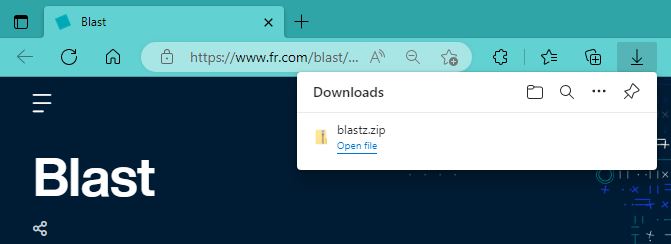 Screenshot of file downloaded properly in downloads folder.